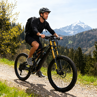 Vélo de montagne électrique en alliage d'aluminium Chamrider DH420, VTT, roue de 27,5 pouces, suspension arrière, batterie 48V 20AH, freins à disque hydrauliques