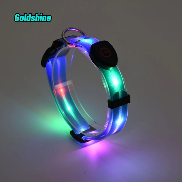 Custom Rechargeable LED Dog Collar Soft Electronic Waterproof Visible at Night for Pet Owners