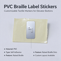 Autocollants en PVC Braille pour boutons d'ascenseur, étiquettes tactiles autocollantes, marqueurs de sol à points en relief personnalisés, guides pour bâtiments publics