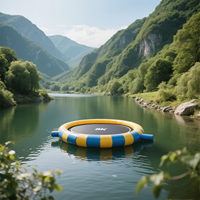 Trampoline flottant gonflable aquatique combiné, matériau PVC 0,9 mm, certifié CE, souffleur inclus, 3m/5m, antidérapant, pour jeux aquatiques commerciaux