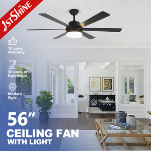 1stshine LED Ventilador de techo Factory 56 "Negro 6 MDF Aspas Ventilador de techo inteligente con control remoto y Luz - Product Image 2