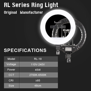 DODOUP 14 18 21 pouces <span class=keywords><strong>Tik</strong></span> <span class=keywords><strong>Tok</strong></span> lumière circulaire fabricant Rl 18 pouces RL18 RL21 grande beauté maquillage LED bande lumineuse circulaire trépied - Product Image 4