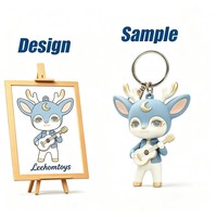Porte-clés Canard Gelée Mignon Kawaii, Pendentif Bouteille Transparente Bleue, Figurine Miniature 3D en PVC, Breloque de Sac Personnalisée