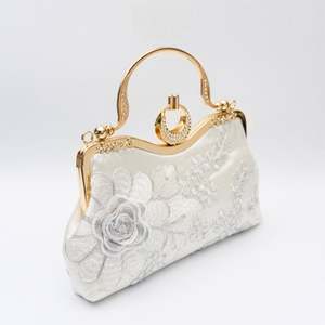 Borse da Sera di Lusso con Ricami di Perle e Fiori 2025, Pochette Scintillante in Stile Cinese per Matrimoni - Product Image 2