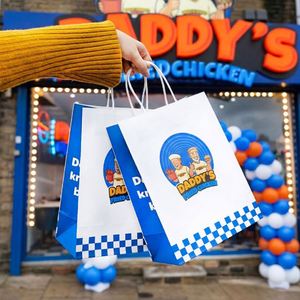 Customized Logo Eco-Friendly <b>Biodegradable</b> Recyclable Disposable Burger Fried Chicken Restaurant Fast Food Kraft <b>Paper</b> Bag - Product Image 2