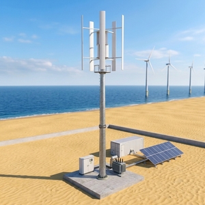 Generador Eólico de Eje Vertical con Aspas de Gran Diámetro, Sistema Híbrido de Energía con Controlador - Product Image 4