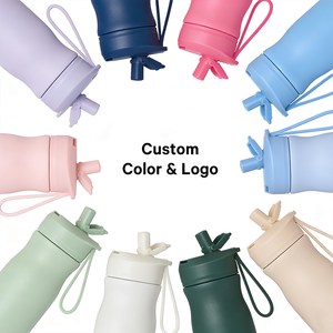 14온스 맞춤형 이중벽 진공 단열 스테인리스 스틸 헬스 스포츠 학교 아동용 물병 (방진 빨대 뚜껑 포함) - Product Image 4