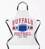 Nouveauté Tablier à rayures zébrées Cadeau pour les fans de football américain Tablier rouge et bleu Philadelphia Buffalo Pride Merchan Motif personnalisé