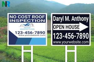 Impresión de doble cara OPEN HOUSE Real Estate Publicidad Signs Yard Signs con H Metal Satke - Product Image 3