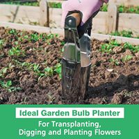 Jardinière Moderne Berry&Bird pour Bulbes, Profondeur de Plantation 4 Pouces, Acier Inoxydable, Poignée en Bois, Durable pour Tulipes, Narcisses et Dahlias