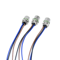 Conector Circular M8, 3 pines, soldadura codificada, conector hembra de montaje en Panel, conector de Cable impermeable con fijación trasera Industrial