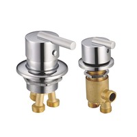 Robinet de douche pour bain à remous en laiton poli, mitigeur eau chaude/froide à 2 poignées pour baignoire avec design classique et jet cascade