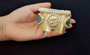 Bracelet de manchette de mode fait main polonais réglable personnalisable avec des pierres multicolores naturelles grappes de perles de perles pierres précieuses - Product Image 5