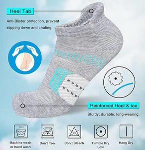 Calcetines deportivos transpirables antideslizantes de tobillo <span class=keywords><strong>para</strong></span> correr, de secado rápido, <span class=keywords><strong>con</strong></span> lengüeta en el talón, al por mayor - Product Image 4