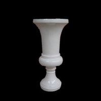 Vase de mariage Art Déco en céramique FRP blanc 321 fait main, émaillé argenté, écologique, pour événements de Pâques, pot de fleurs extérieur