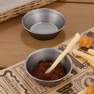 Retro Metal Dipping Sauce Bowls - <strong>Stackable</strong> Stainless Steel Ramekins for Ketchup, Sushi &amp; Appetizers - Product Image 3