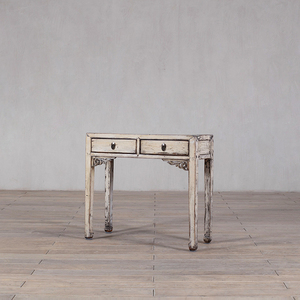 <span class=keywords><strong>Bureau</strong></span> traditionnel chinois en <span class=keywords><strong>laque</strong></span> blanche à 2 tiroirs, table <span class=keywords><strong>console</strong></span> multifonctionnelle avec plateau sculpté à la main - Product Image 5