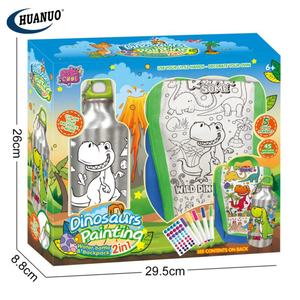 2 dalam 1 Baru 500ML menghias botol air Anda & tas tangan dengan pena dan stiker untuk anak-anak Seni & Kerajinan DIY gambar mainan - Product Image 4