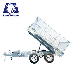 Vente directe double essieu 8*5 pieds, remorque <span class=keywords><strong>à</strong></span> benne basculante <span class=keywords><strong>agricole</strong></span> galvanisée <span class=keywords><strong>à</strong></span> chaud meilleure - Product Image 1