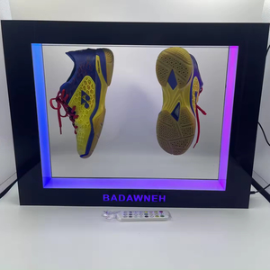 Présentoir de paire de chaussures double flottant à lévitation magnétique acrylique avec lumière led colorée - Product Image 2