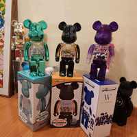 Ours Violent Chiaki Noir et Or Ours Bearbrick DIY Transparent Placage Vert Lac Ours en Résine KAWS 400% Figurines Jouets