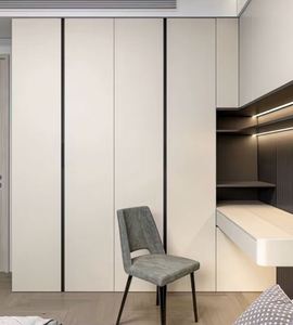 Armario de Dormitorio de Estilo Minimalista con Puertas Corredizas, Diseño Simple, Material MDF para Guardar Ropa, Mueble para Sala de Estar - Product Image 4