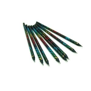Crayon pour enfants personnalisé avec logo imprimé, en bois noir standard HB avec gomme, couleur arc-en-ciel populaire - Product Image 4