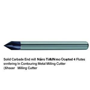 Fraise à queue en carbure monobloc, revêtement Nano TiAlN, 4 dents, pour chanfreinage à 60 degrés et fraisage de contour en métal - Product Image 2