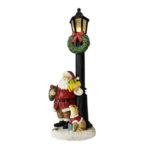 <span class=keywords><strong>Farola</strong></span> <span class=keywords><strong>de</strong></span> <span class=keywords><strong>Navidad</strong></span> <span class=keywords><strong>de</strong></span> Resina con Diseño <span class=keywords><strong>de</strong></span> Santa Claus, con Brillantina y Luces LED - Product Image 1