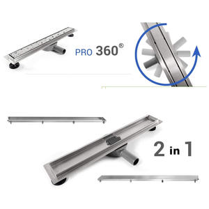 Aootan SS304 Couvercle de drain de sol à insert pour carrelage, <span class=keywords><strong>siphon</strong></span> en plastique, drain de <span class=keywords><strong>douche</strong></span> <span class=keywords><strong>horizontal</strong></span>, drain linéaire de <span class=keywords><strong>douche</strong></span>, divers grilles de sol - Product Image 1