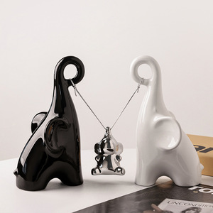 Ornamenti di elefante in ceramica stile moderno luce creativa di lusso casa <span class=keywords><strong>soggiorno</strong></span> TV armadietto del vino decorazione <span class=keywords><strong>regalo</strong></span> animale - Product Image 3