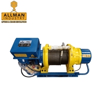 Treuil électrique à câble ALLMAN 2 tonnes M5 IP55 avec moteur WEG 5,5 kW, engrenage planétaire, câble métallique de 100-200 m pour la construction