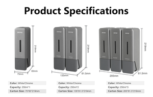 Dermey 2024 distributore manuale di sapone in plastica in ABS Gel doccia sapone per le mani a parete piatto detersivo per sapone liquido bagno - Product Image 3