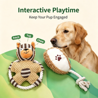 Lot de jouets à mâcher en peluche et cordes, écologiques, avec logo personnalisé OEM, pour la vente en gros par le fabricant, jouets interactifs amusants pour chiens de toutes races