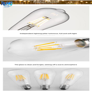 <strong>LED</strong> Edison <strong>Bulb</strong> Filament Light RCHG Retro <strong>E27</strong> Glass CE Certified 2700-6400K Restaurant Light - Product Image 6