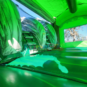 Dual lane kids outdoor party jumpers bouncy castle <b>inflatable</b> T-rex bounce <b>house</b> and water slide - Product Image 2