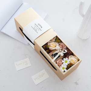 Caja de regalo portátil para el Día de San Valentín, jabón creativo de flores para Navidad, regalo de boda, regalo de cumpleaños, caja de embalaje dorada - Product Image 3