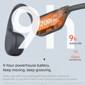 عرض رائع الرياضة لأرخص سماعة رأس لاسلكية تعمل بالبلوتوث مع مؤشر بطارية LED IPX5 سماعات أذن مفتوحة توصيل عظمي - Product Image 4