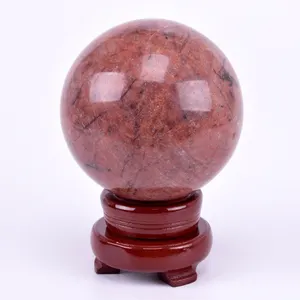 批发4-8厘米水晶球厂家生产天然红玉治疗水晶球