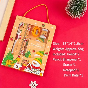 Juego de Papelería Navideña de 6 Piezas para Niños, Caja de Útiles Escolares Portátil, Recuerdo de Fiesta de Papá Noel y Reno, Regalo al por Mayor - Product Image 3