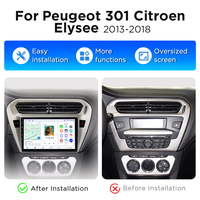 Radio para Auto Junsun con Carplay Inalámbrico y Android Auto para Peugeot 301 Citroen Elysee 2013-2018, Reproductor de DVD, Unidad Principal, Pantalla para Auto