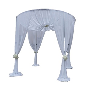 Decorazione di nozze regolabile rotondo tubo <span class=keywords><strong>tenda</strong></span> Design <span class=keywords><strong>con</strong></span> 2 volte <span class=keywords><strong>pieghe</strong></span> Chiffon - Product Image 1