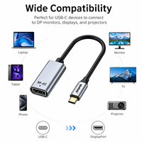 Adaptador USB C a DisplayPort 4K 60Hz Macho a DP Hembra, Cable Convertidor de Video para Monitor de Laptop, Compatible con Thunderbolt 3 y 4