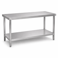 Table de travail pour cuisine commerciale, acier inoxydable 304 201 de qualité alimentaire, table de travail industrielle à 2 niveaux pour cuisine d'hôtel