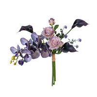 QiYing Victory Designer-stijl Phalaenopsis Orchideeën Bloemstuk Set Zijden Kunstbloemen Levensechte Kunstbloemen Gepatroneerd Embossing