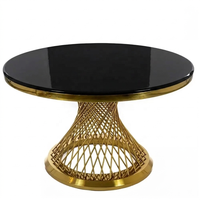 Table de réception de mariage de luxe avec plateau en verre rond de 150 cm, 160 cm, 180 cm pour événements et fêtes