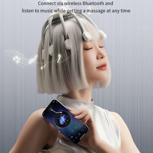 2025 nuevo producto rojo azul luz pulpo cabeza masajeador eléctrico vibración cuero cabelludo masaje dispositivo cabeza Spa equipo con música - Product Image 3