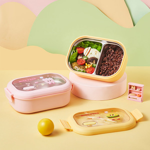 <strong>Fun</strong> Stainless Steel Lunch Box Student Creative Kids Fruit Container Japanese-style Bento Compartment Office Portable <strong>Meal</strong> Box - Product Image 4