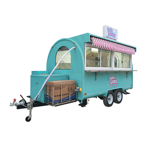 Chariot alimentaire mobile rond personnalisé à pousser à la main avec congélateur de présentation pour la vente de pizzas, de pop-corn et de glaces - Product Image 5