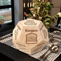 Ensemble de dés de décision alimentaire en bois massif gravé personnalisé cadeau d'anniversaire romantique pour les partenaires pour les objets décoratifs de date
